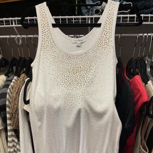 Calvin Klein White sparkle Tank Top